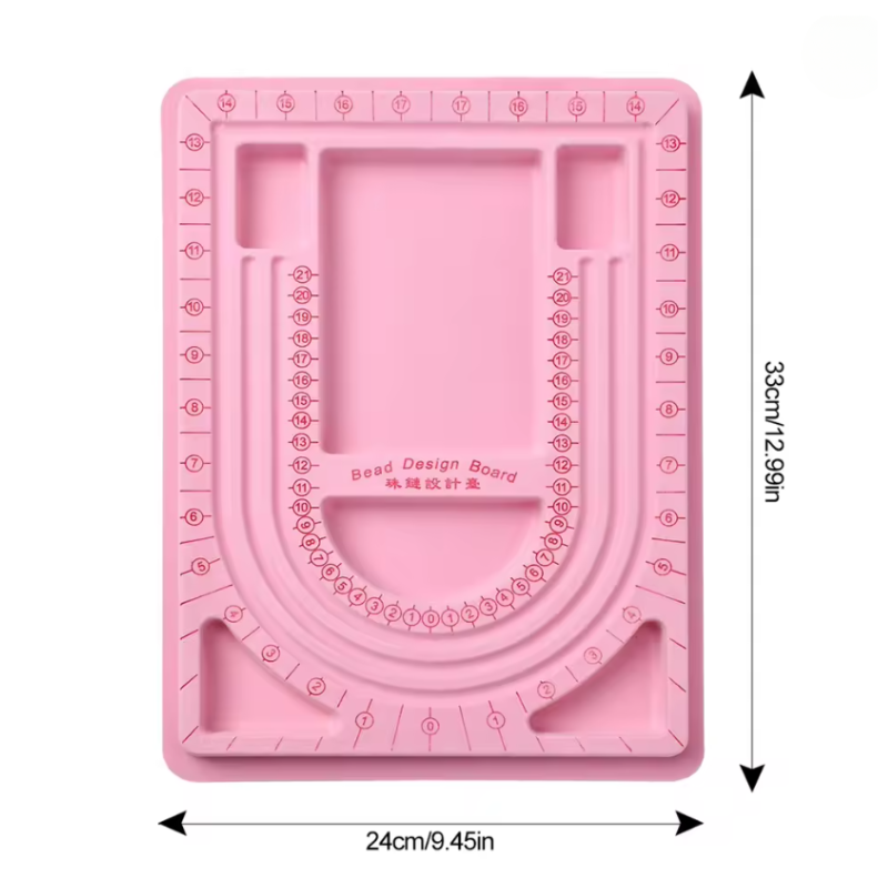 2-Piece Beading Board Set – Necklace & Bracelet Design Trays in Pink & Yellow