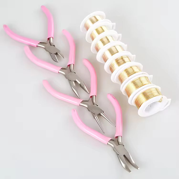 Starter Pack β 8 Spools Jewelry Wire Set (16β30 Gauge) | Non-Tarnish | Gold, Silver & Rose Gold
