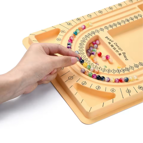 2-Piece Beading Board Set – Necklace & Bracelet Design Trays in Pink & Yellow