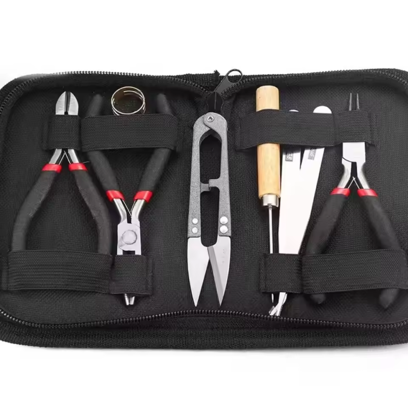 8-Piece Jewelry Making Tool Kit with Pliers, Scissors, Tweezers & Awl – All-in-One DIY Set