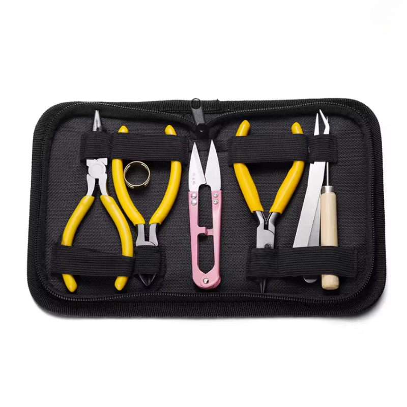 8-Piece Jewelry Making Tool Kit with Pliers, Scissors, Tweezers & Awl – All-in-One DIY Set