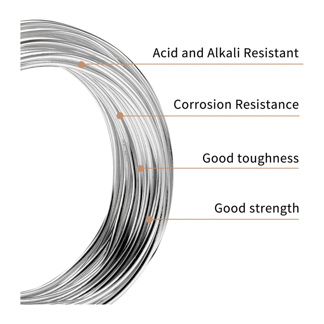 Aluminium Soft Round Wire –  Silver 2.5mm – Tarnish Resistant