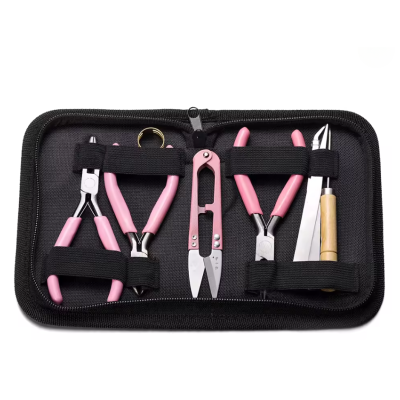 8-Piece Jewelry Making Tool Kit with Pliers, Scissors, Tweezers & Awl – All-in-One DIY Set