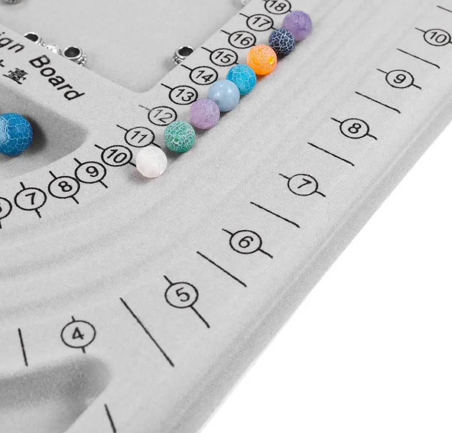 Beading Design Board – 32x24cm Jewelry Layout Tray with U-Groove & Compartments