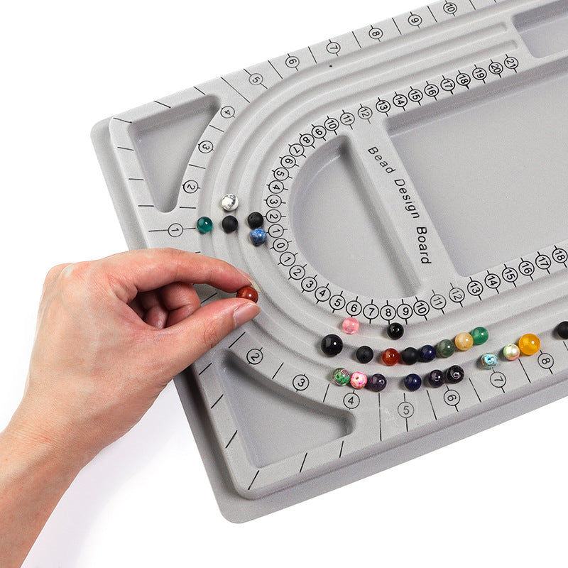 Beading Design Board – 32x24cm Jewelry Layout Tray with U-Groove & Compartments