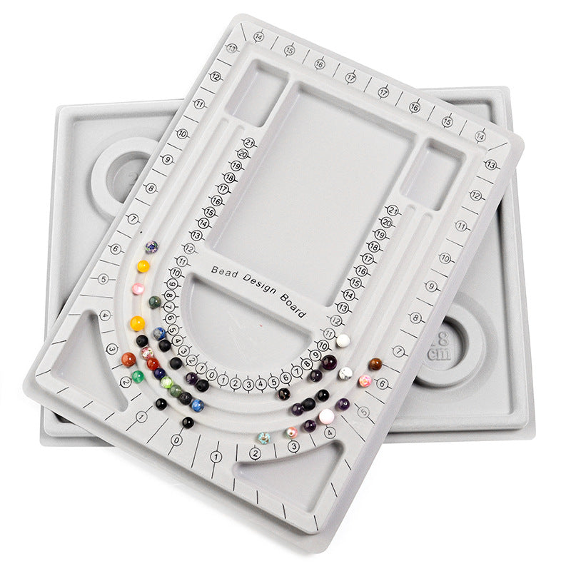 Beading Design Board – 32x24cm Jewelry Layout Tray with U-Groove & Compartments