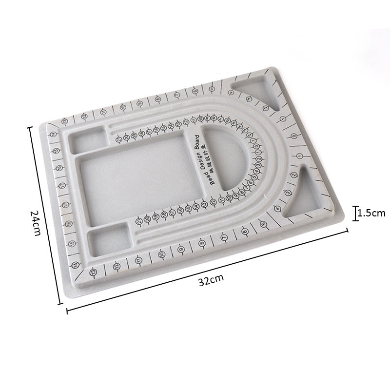 Beading Design Board – 32x24cm Jewelry Layout Tray with U-Groove & Compartments
