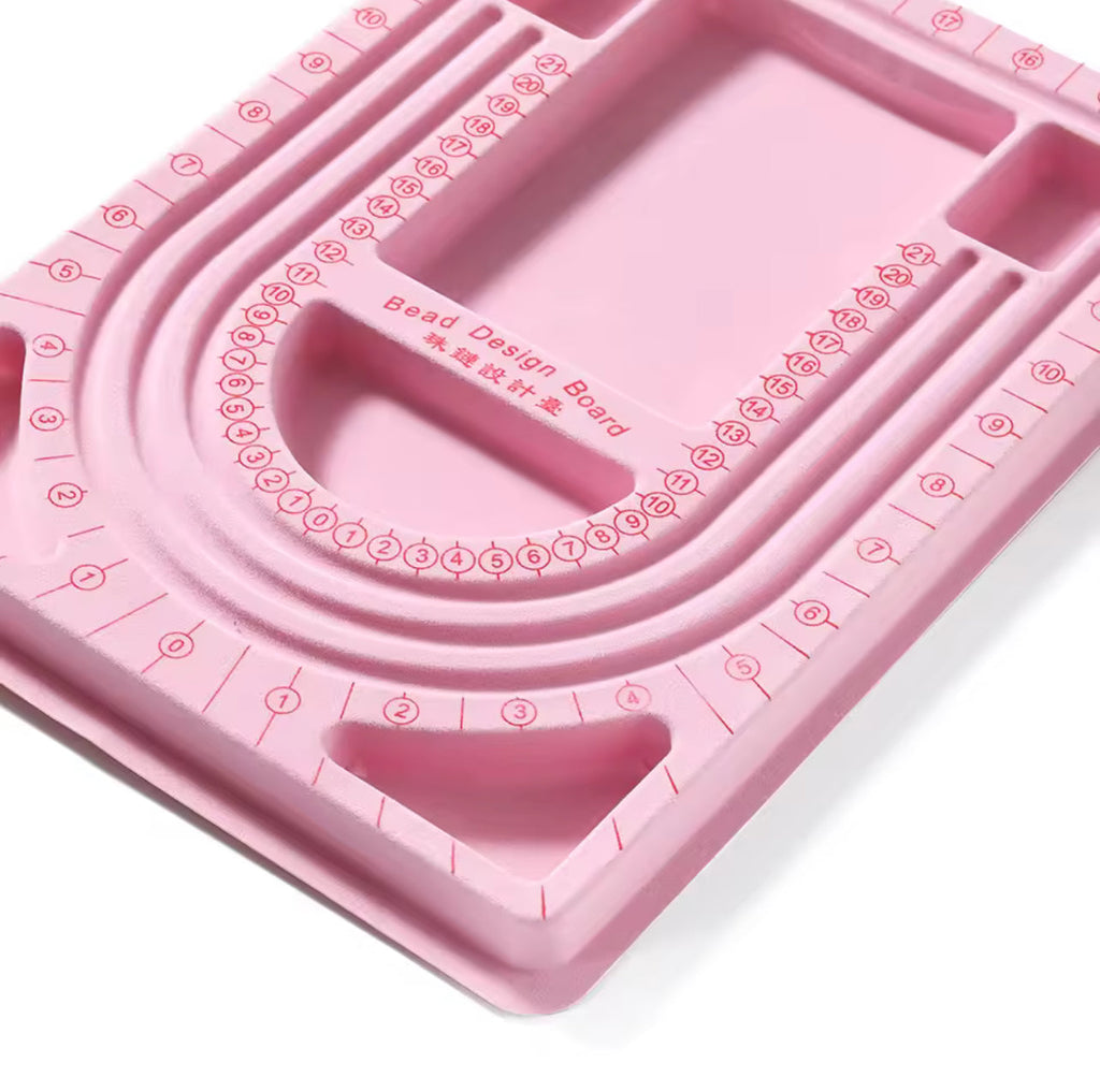 2-Piece Beading Board Set – Necklace & Bracelet Design Trays in Pink & Yellow