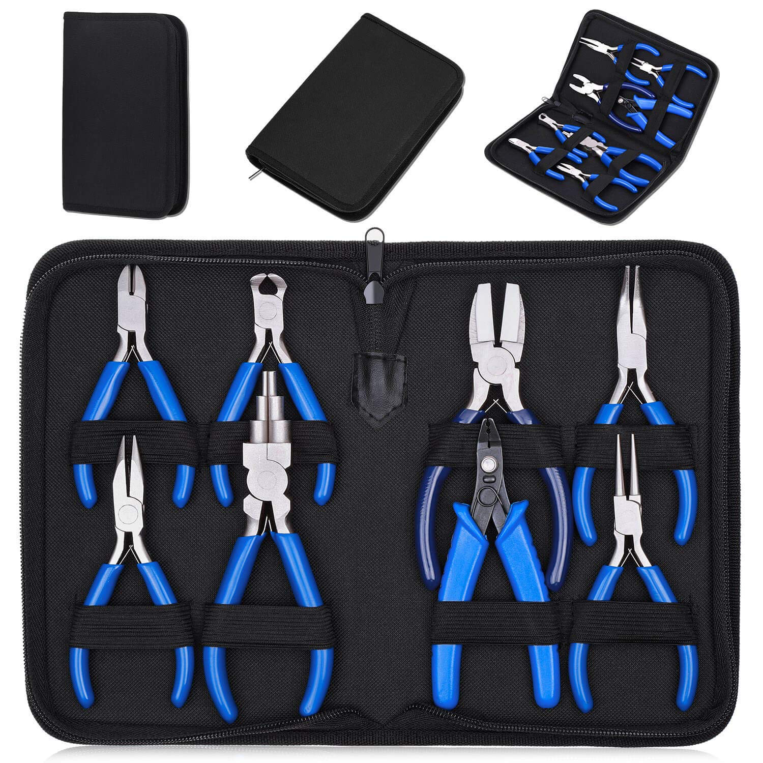 8-Piece Micro Jewelry Pliers Set with Storage Pouch – Precision Tools for Wire Work & Beading