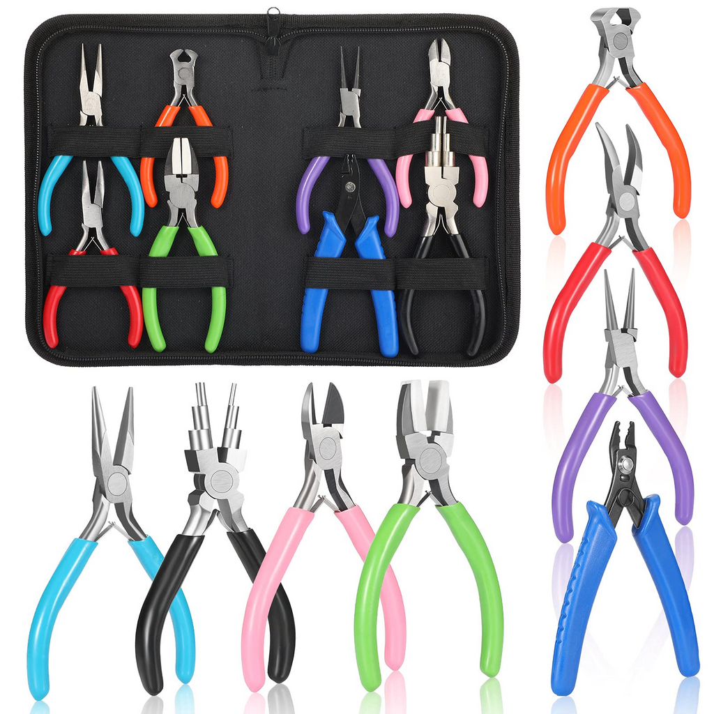 8-Piece Jewelry Making Pliers Kit – Multicolor Hand Tools for Beading, Wire Work & Crafting
