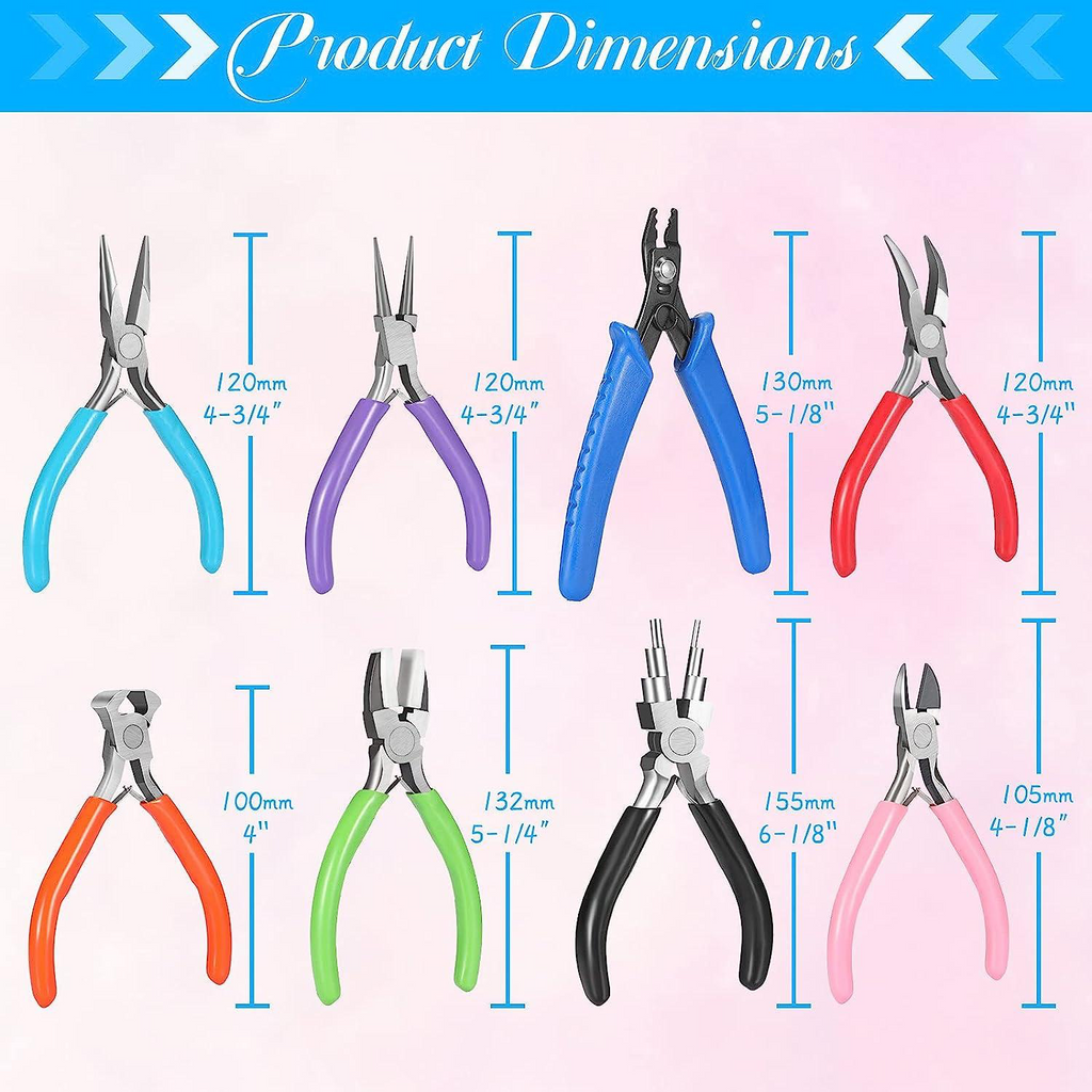 8-Piece Jewelry Making Pliers Kit – Multicolor Hand Tools for Beading, Wire Work & Crafting