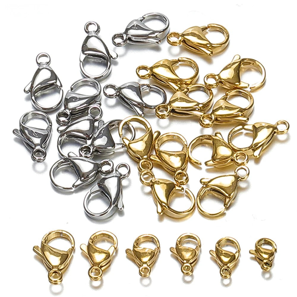 Lobster Claw Clasps - 200 Pcs - Stainless Steel  – Bulk Jewelry Making Supplies