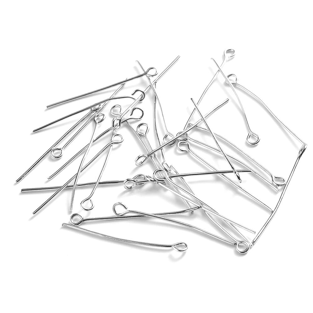 Eye Loop Pins – 200 Pcs – 16mm to 50mm – Stainless Steel Jewelry Making Wire Pins
