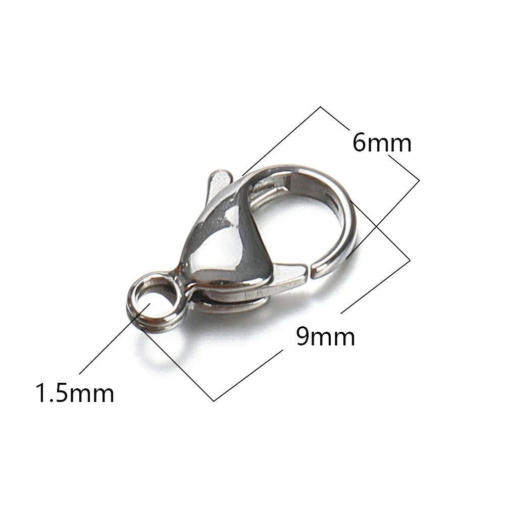 Lobster Claw Clasps - 200 Pcs - Stainless Steel  – Bulk Jewelry Making Supplies