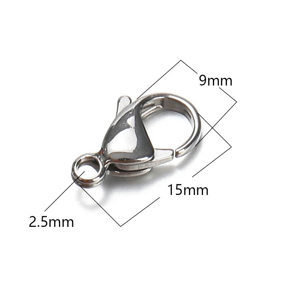 Lobster Claw Clasps - 200 Pcs - Stainless Steel  – Bulk Jewelry Making Supplies